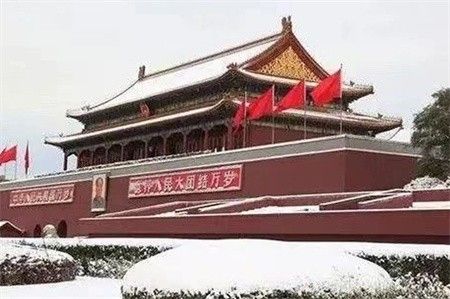 组图2024首场雪景天安门之美