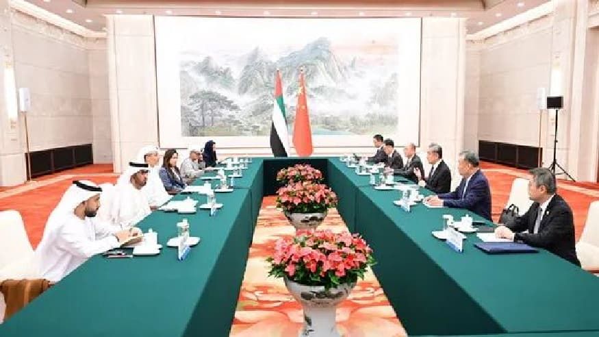 王毅会见阿联酋总统中国事务特使哈勒敦