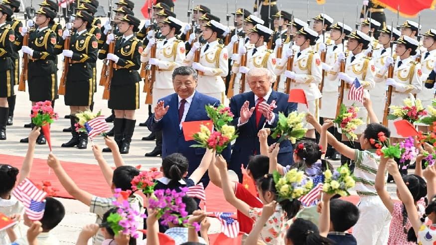 高清大图！习近平为美国总统特朗普举行欢迎仪式