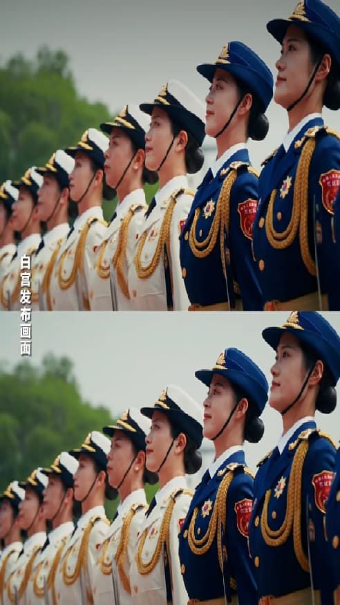 特朗普：检阅仪式令人叹为观止！白宫发布中国仪仗队画面