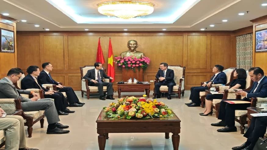 何炜大使会见越共中央政策战略部部长阮清毅